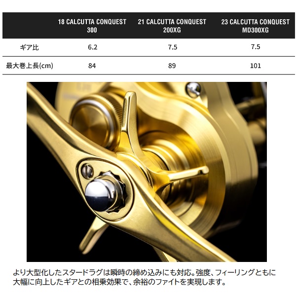 シマノ ベイトリール 23カルカッタコンクエストMD 300XG: リール｜釣具