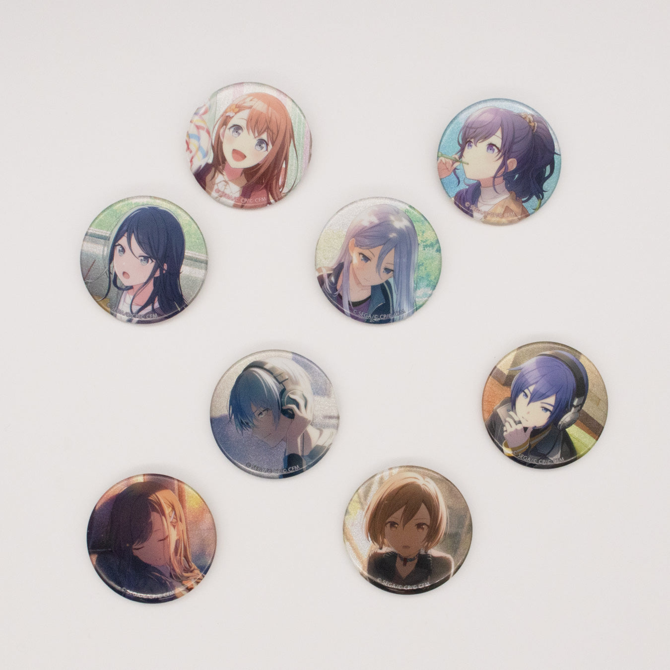 プロセカ 41A 白石杏 35点セット グリッター缶バッジ イベントイラスト