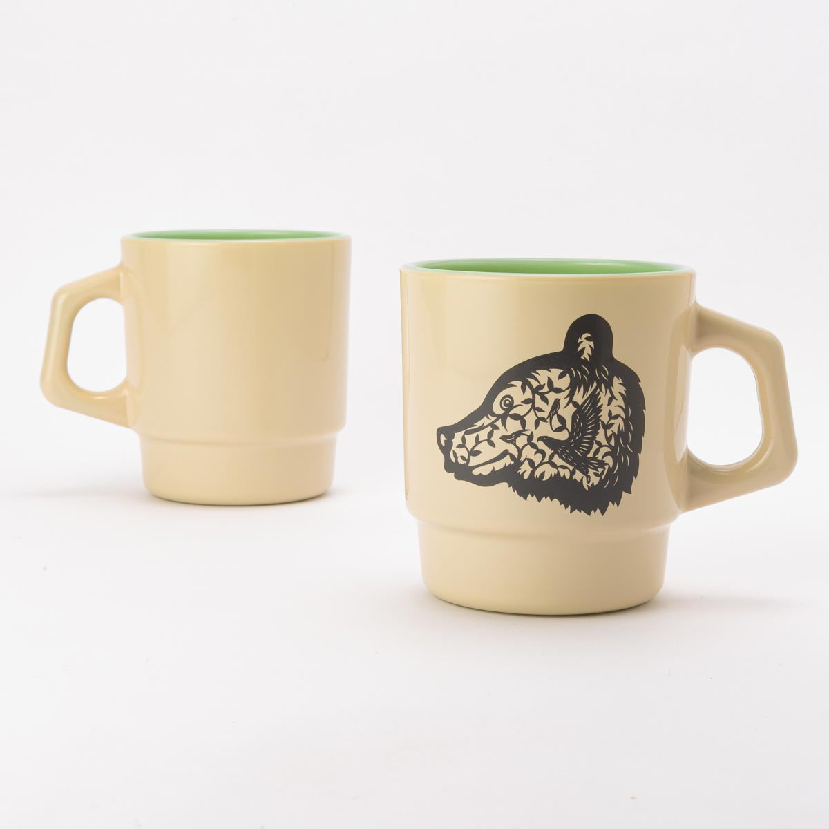 Fire-King スタッキングマグ ジェダイ アイボリースプレー [Bear