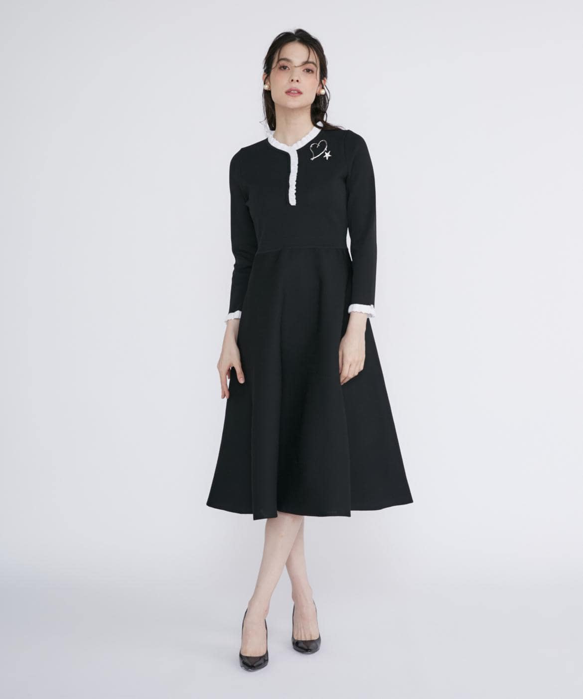 M Maglie le cassetto》フリルデザインニットワンピ―ス｜M Maglie le