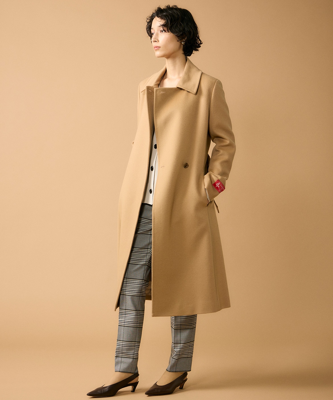 大きいサイズ》《CONTESSA》カシミヤラップコート《PIACENZA》｜INED L