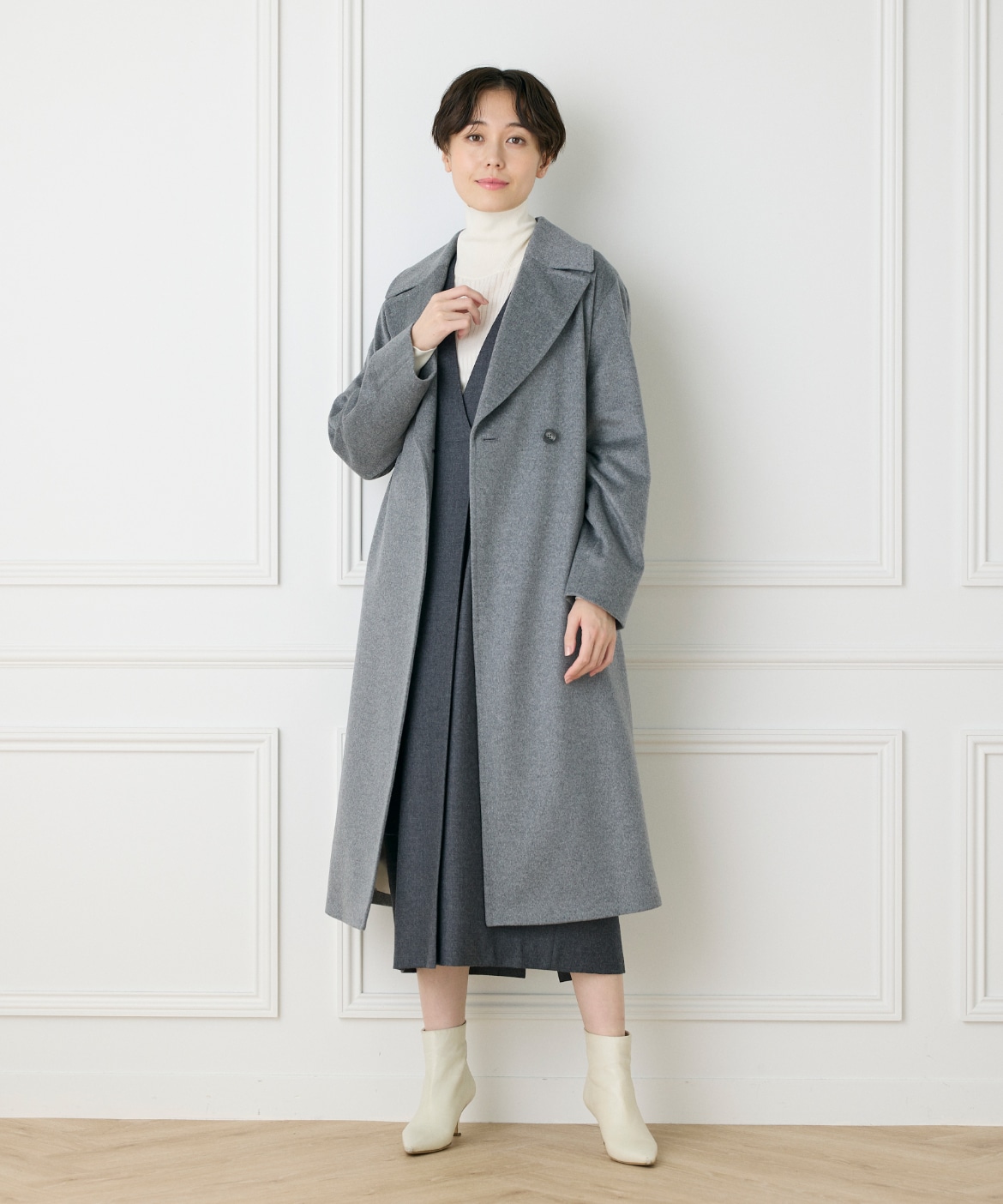 WEB限定》カシミヤ100%ラップコート｜INED（イネド）｜フランドル