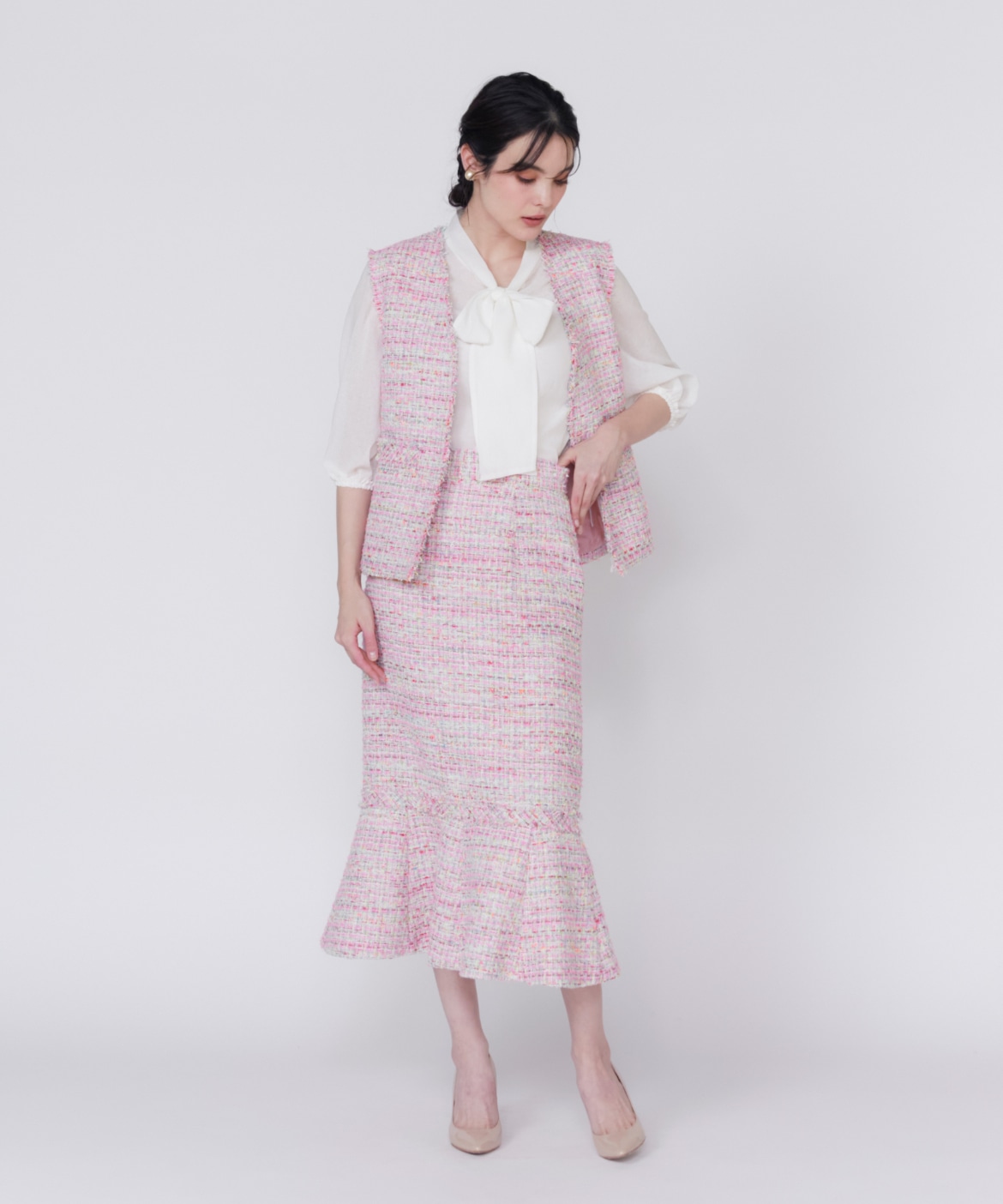 M Maglie le cassetto》ツイードマーメイドスカート｜M Maglie le