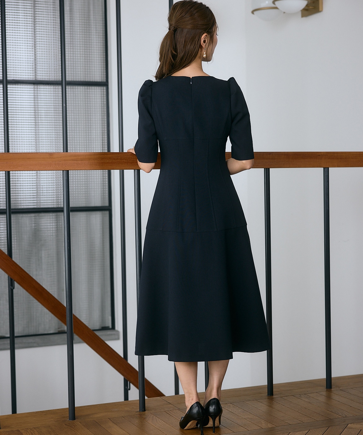 M Maglie le cassetto×吉田理紗》クチュールシルエットワンピース｜M