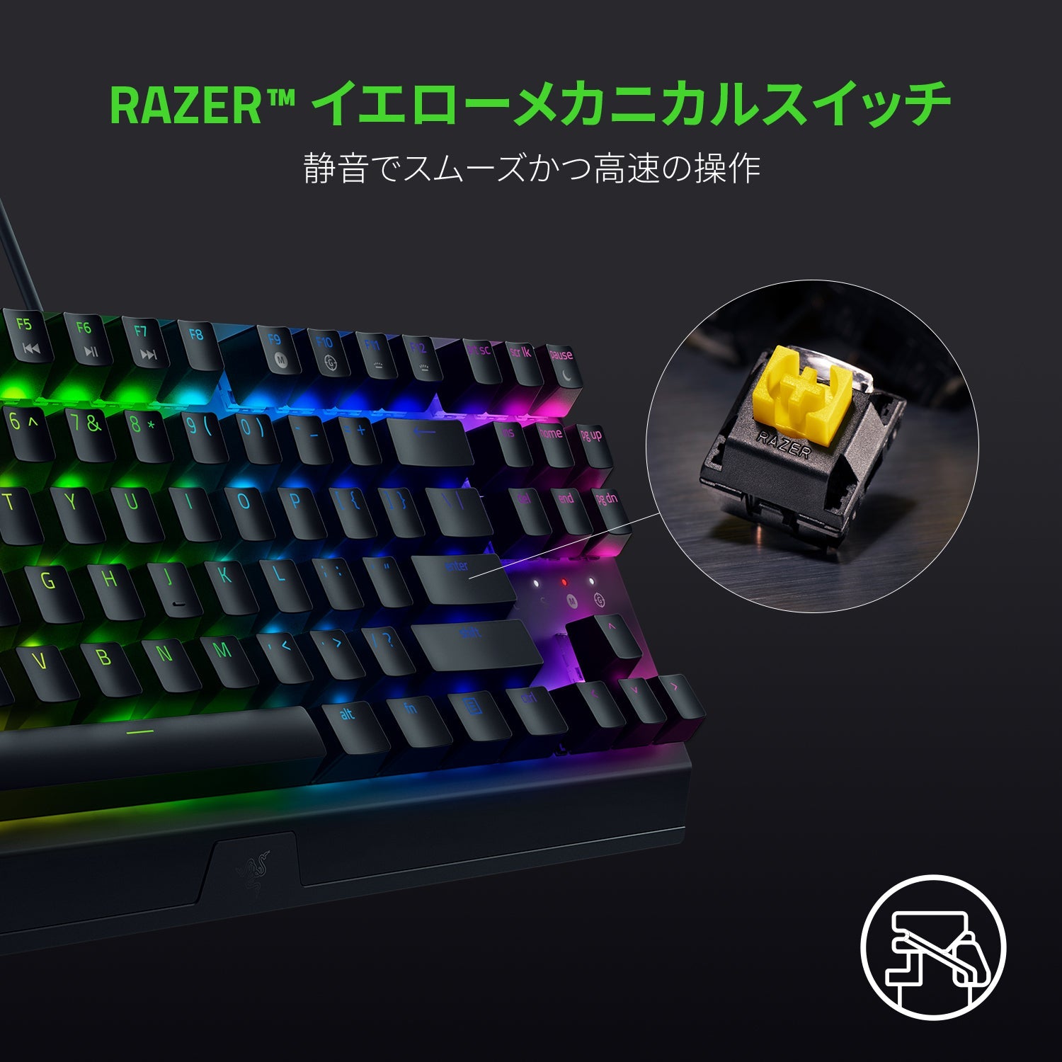 Razer BlackWidow V3 Tenkeyless JP - Yellow Switch ブラックウィドウ