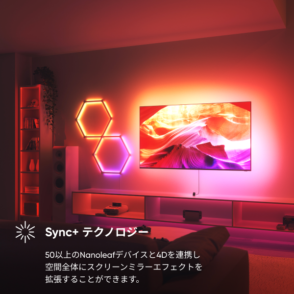Nanoleaf 4D スクリーンミラー＋ライトストリップパック(85インチまで