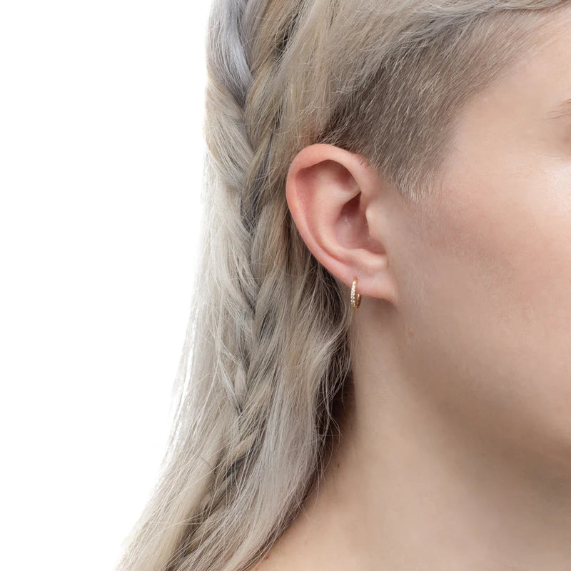 K18 MANHATTAN ダイヤモンド フープ ピアス M サイズ