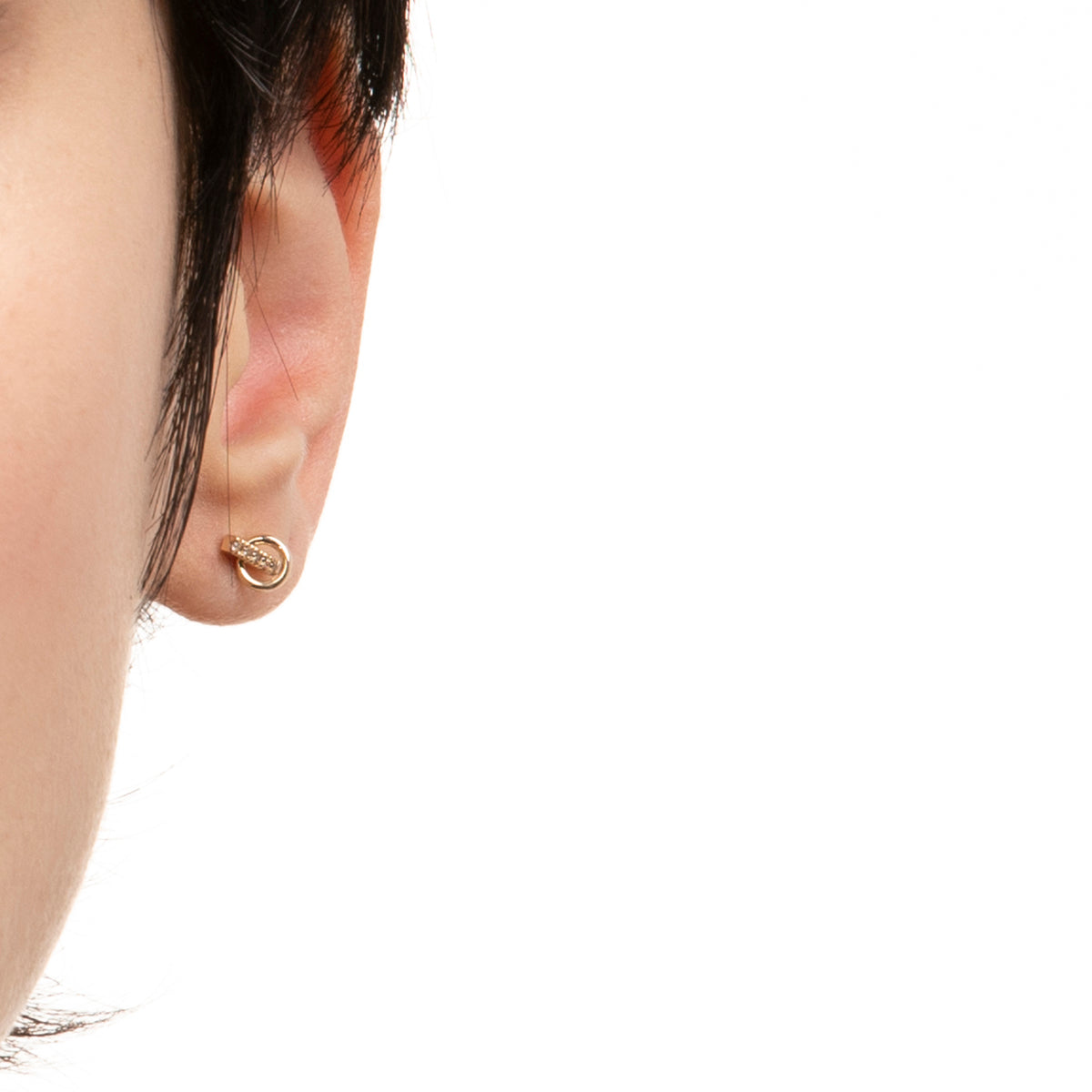 GOSSAMER スモールフープ ダイヤモンド ピアス