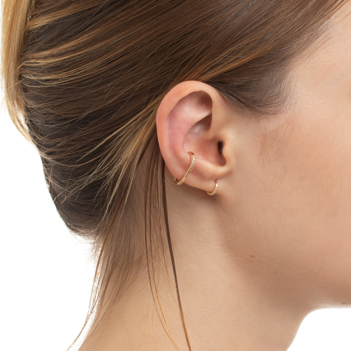 K18 MANHATTAN ダイヤモンド フープ ピアス XS サイズ