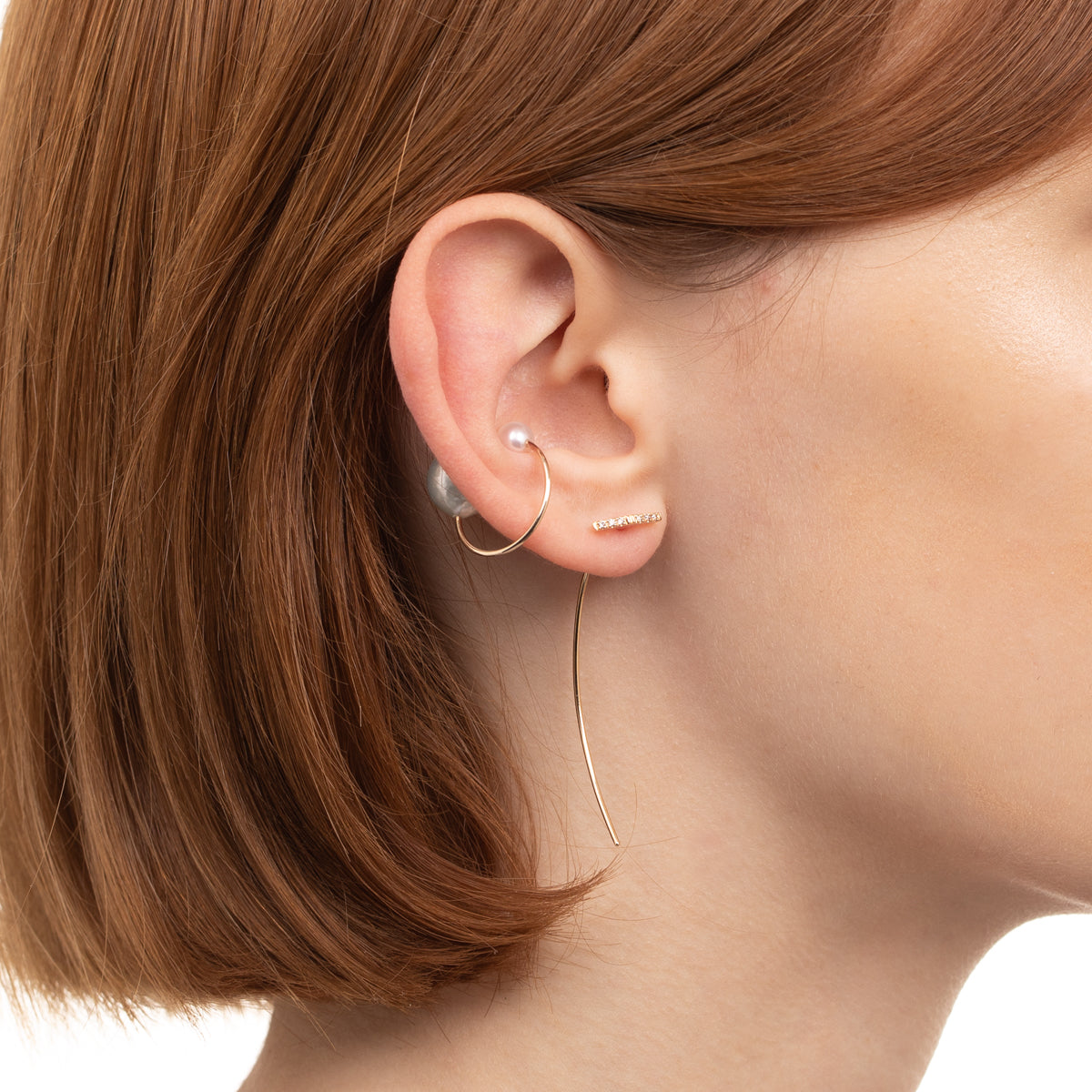 TRAPEZE ダイヤモンド アローピアス