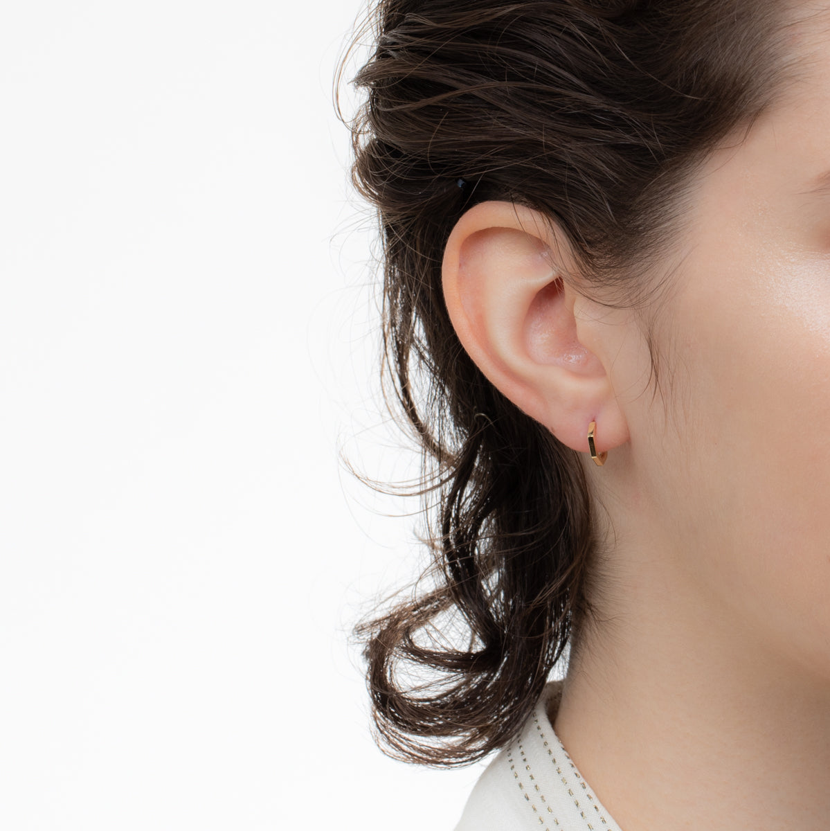 K18 MANHATTAN オクタゴン フープ ピアス