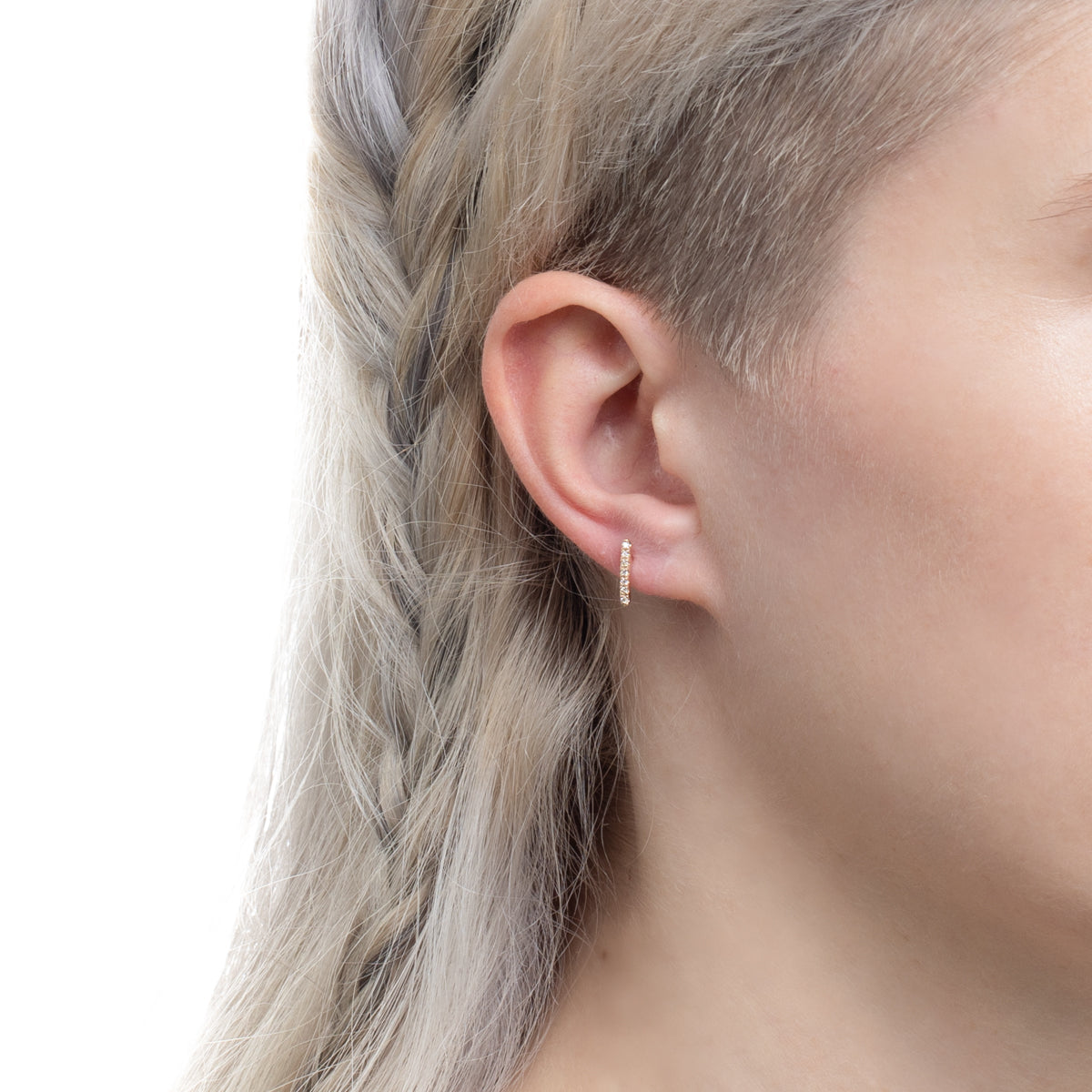 GOSSAMER ステープル ダイヤモンド ピアス