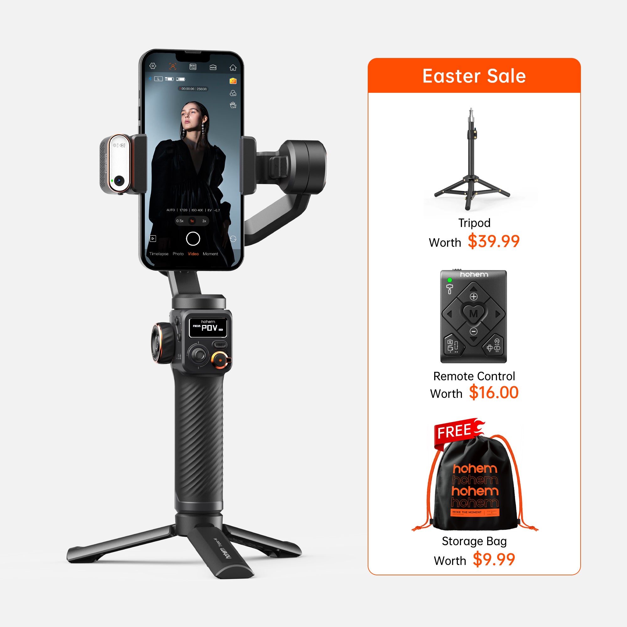 hohem M6 スマホスタビライザーとライトセット hohem M6 Kit