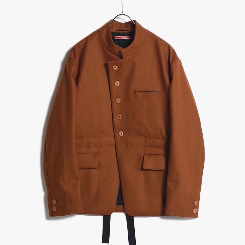 MAO COLLAR JACKET -BROWN- | IN ONLINE STORE