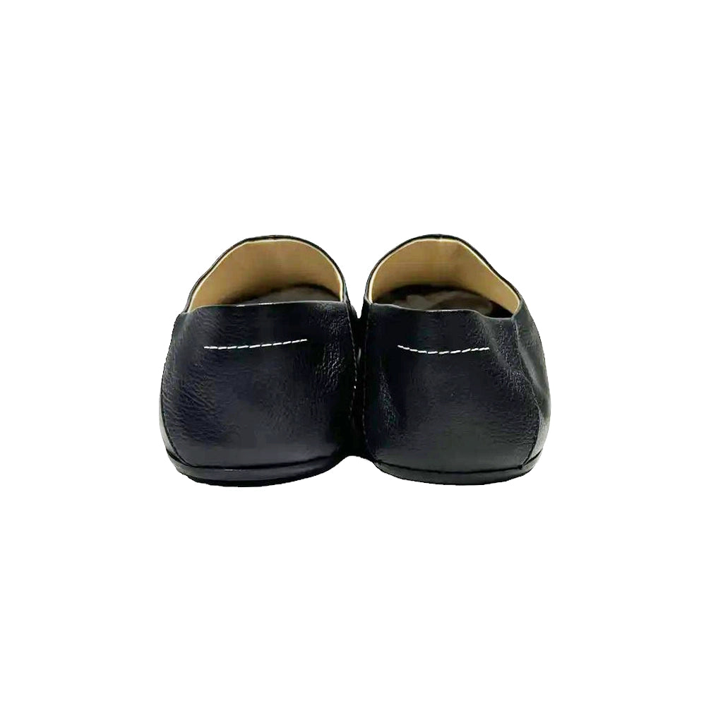 MM6 エムエムシックスジップレザーフラット シューズブラック