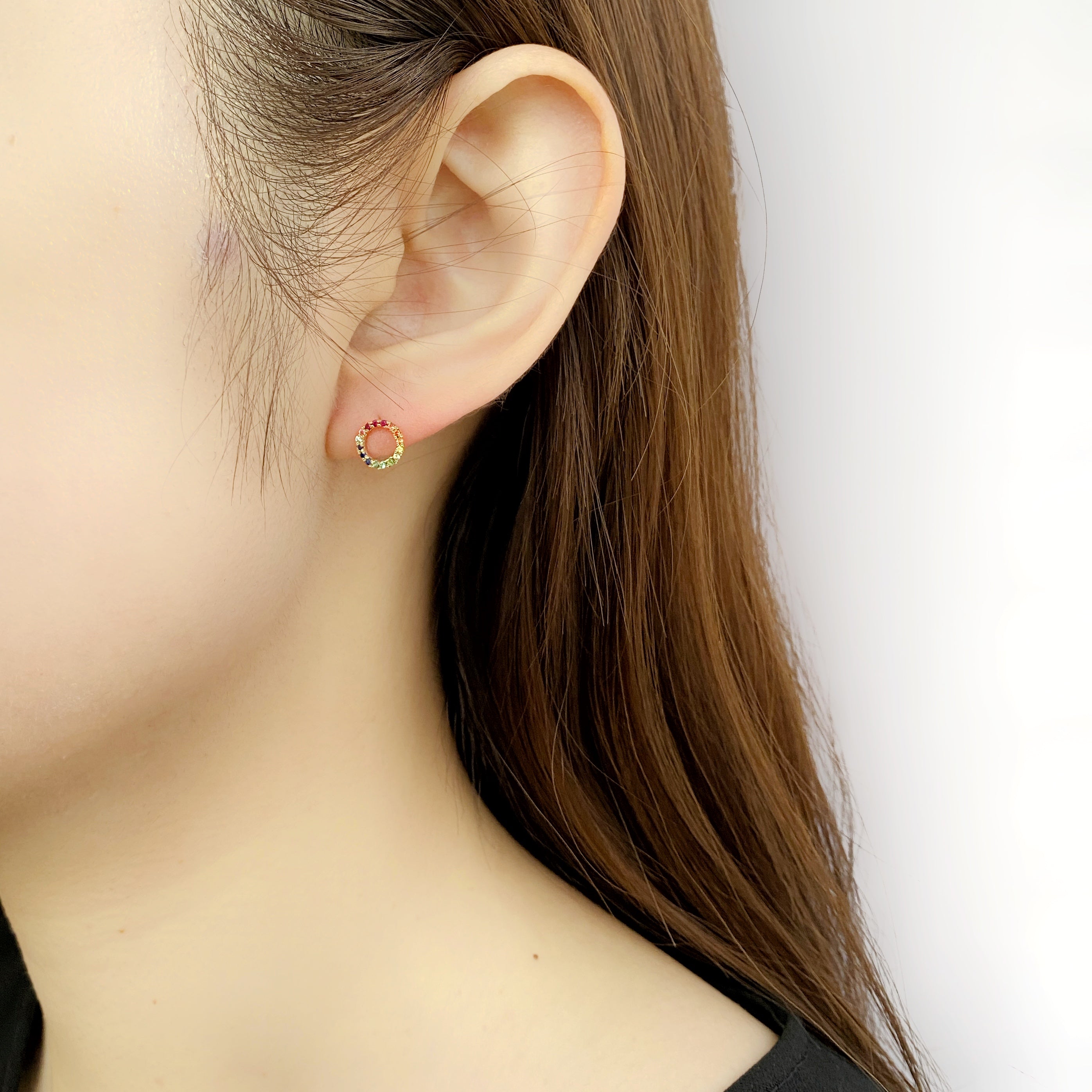 KAORU(カオル)公式｜グリッター ラウンドスタッズ ピアス／K10 10金