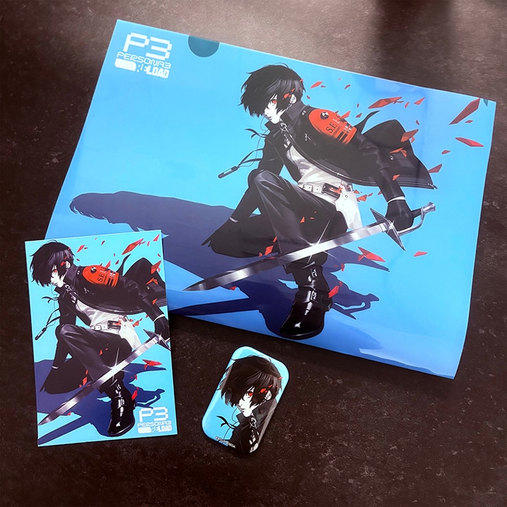 P3R クリアファイル＆ポストカード＆缶バッジセット（KV）: グッズ