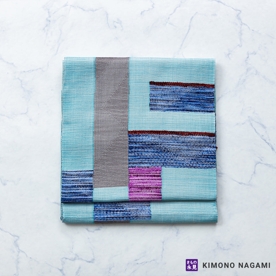 八寸名古屋帯 お仕立て済 西陣 三幸織物 モダンアート柄 – きもの永見