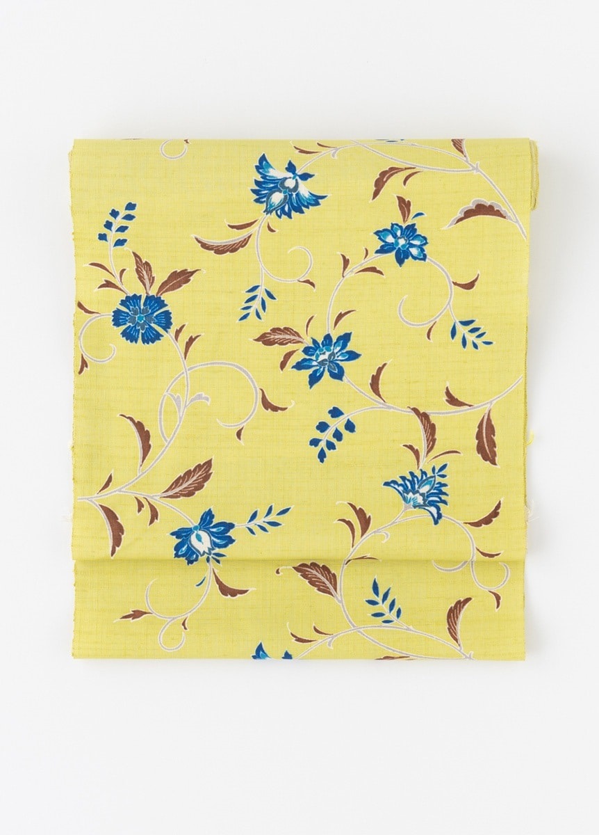 染め九寸名古屋帯 更紗 黄色（ご予約受注品） | 帯 | やまとオンライン