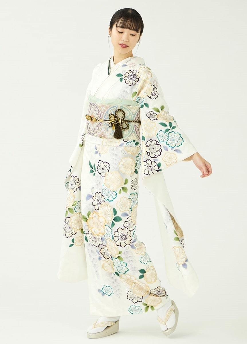 312z18〇翠山工房 振袖 銀通し 辻が花絞り 成人式結婚式〇美品