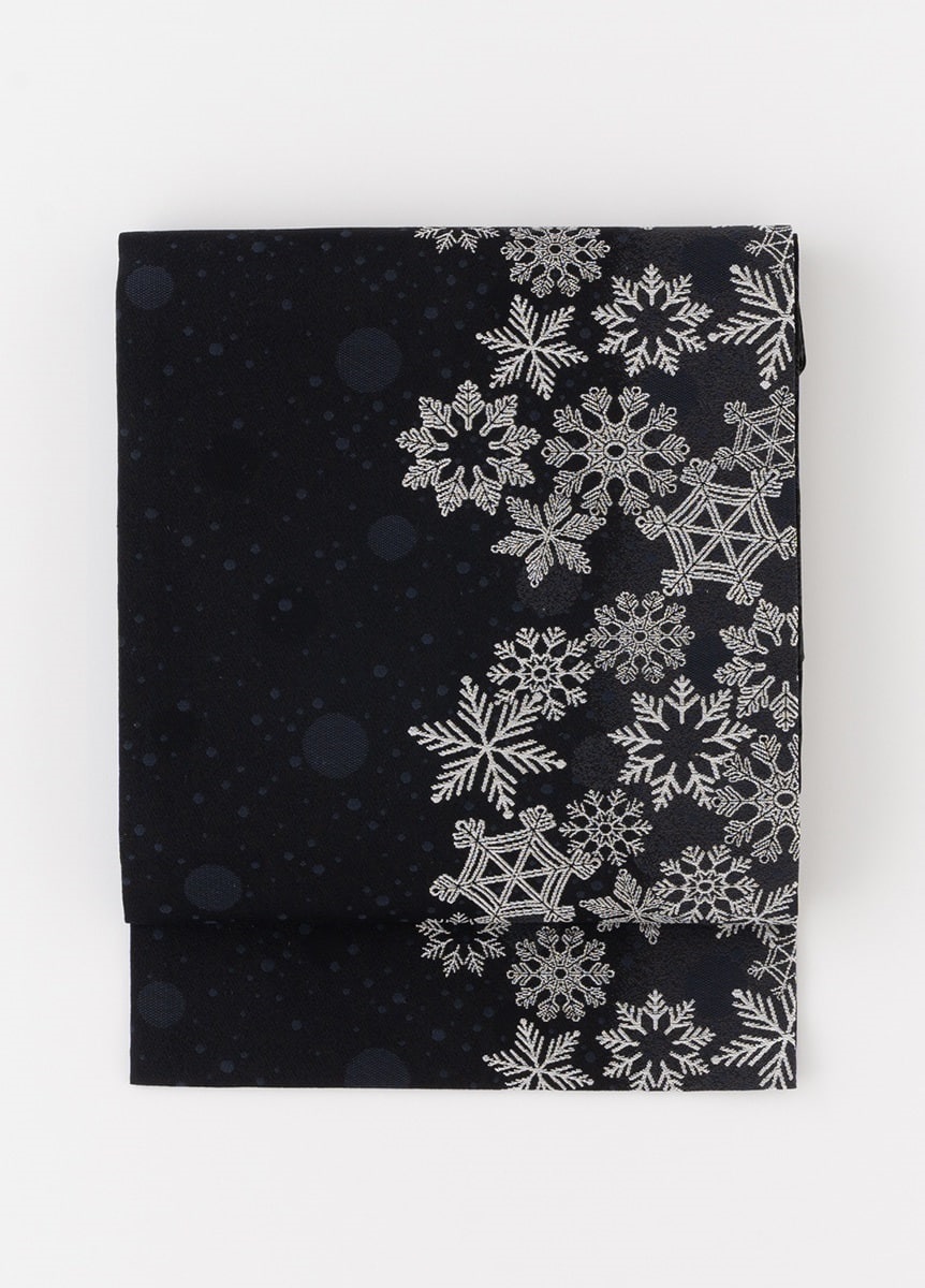 西陣九寸名古屋帯 雪花 黒（ご予約受注品） | 帯 | やまとオンラインストア