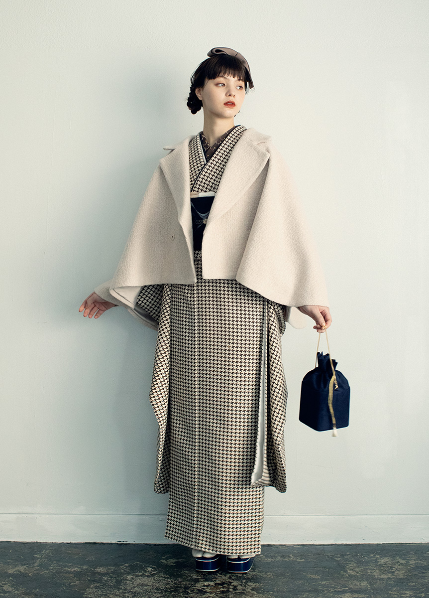 わたしの、ふりそで シリーズ｜千鳥格子 茶