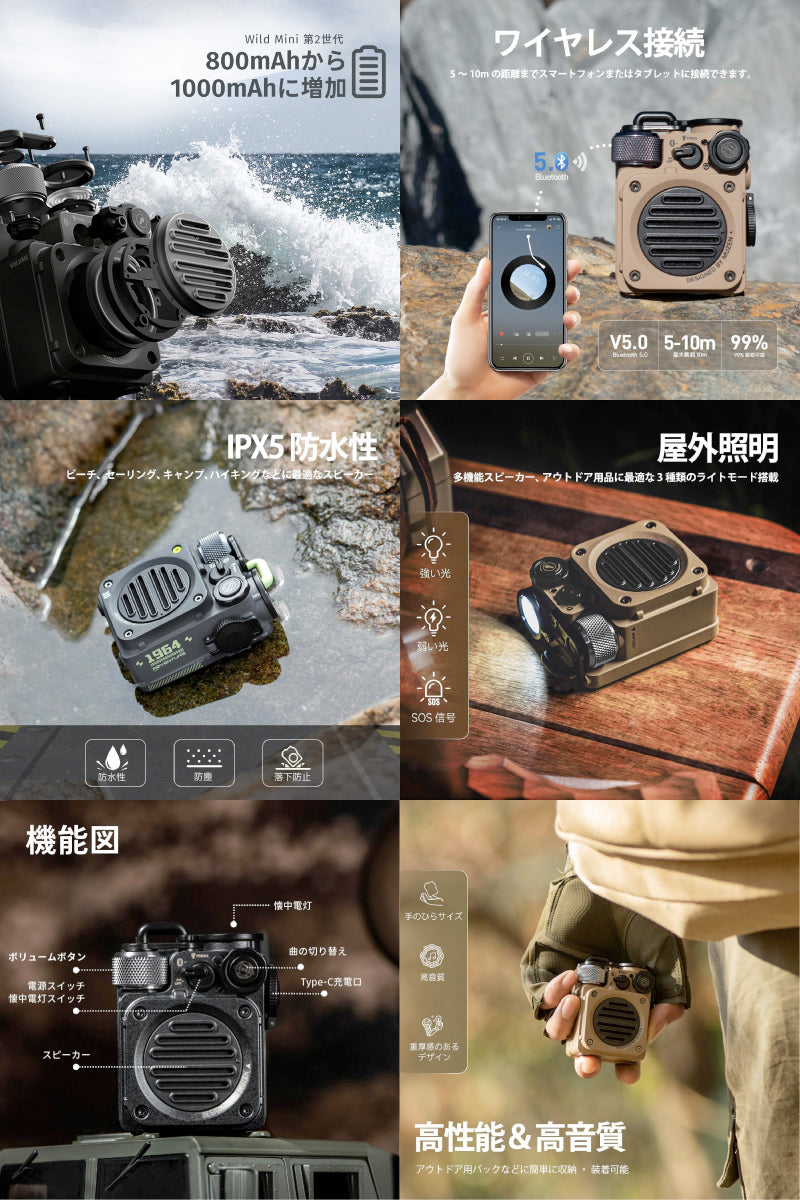 MUZEN Wild Mini 第2世代 USB Type-Cモデル Bluetooth 5.0 コンパクト