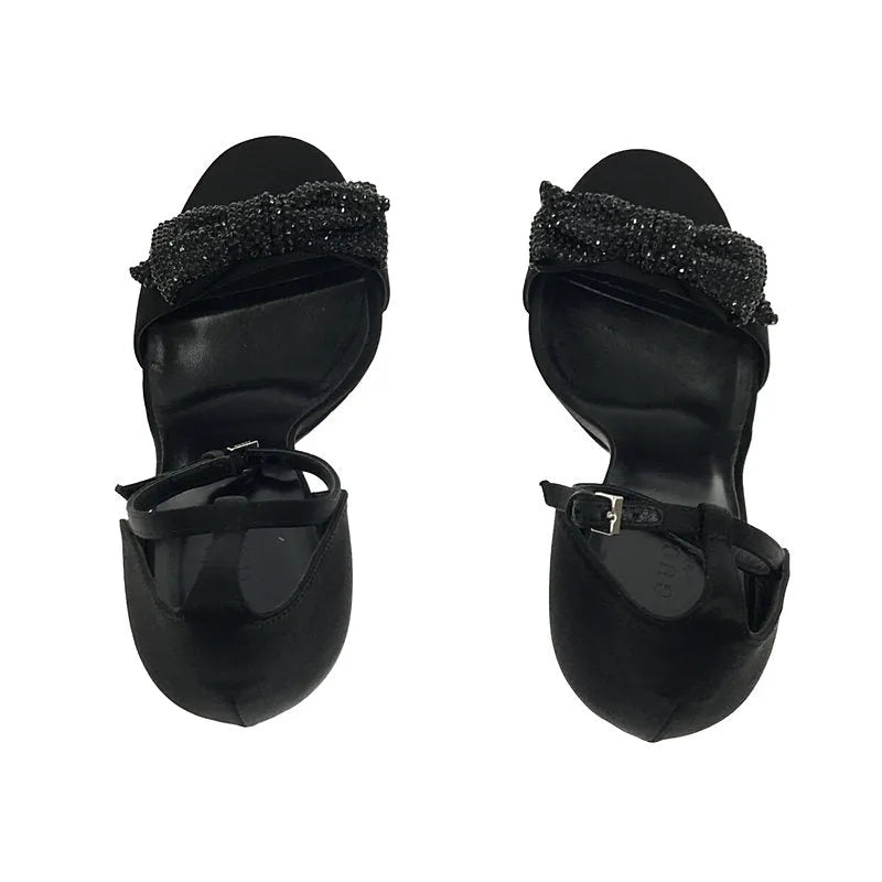 美品】 GUCCI / グッチ | リボン ラインストーン アンクルストラップ