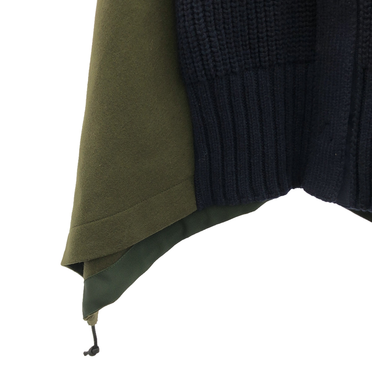 sacai / サカイ | 2021AW | メルトン ケーブルニット ドッキングコート