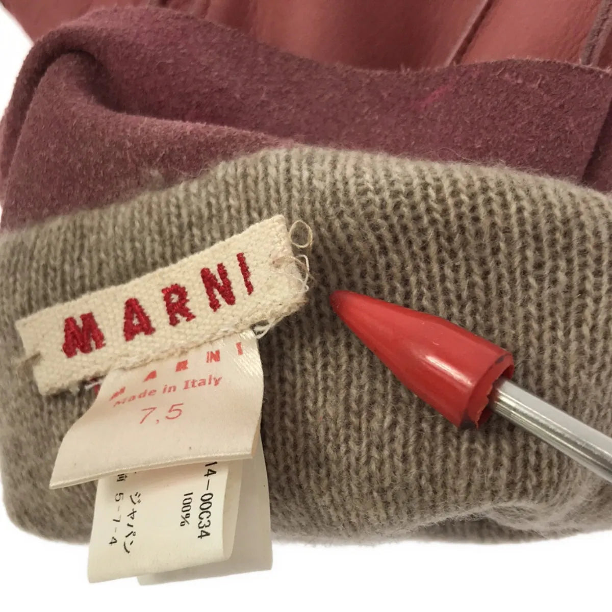 MARNI / マルニ | カシミヤ レザーグローブ 手袋 | ピンク – KLD