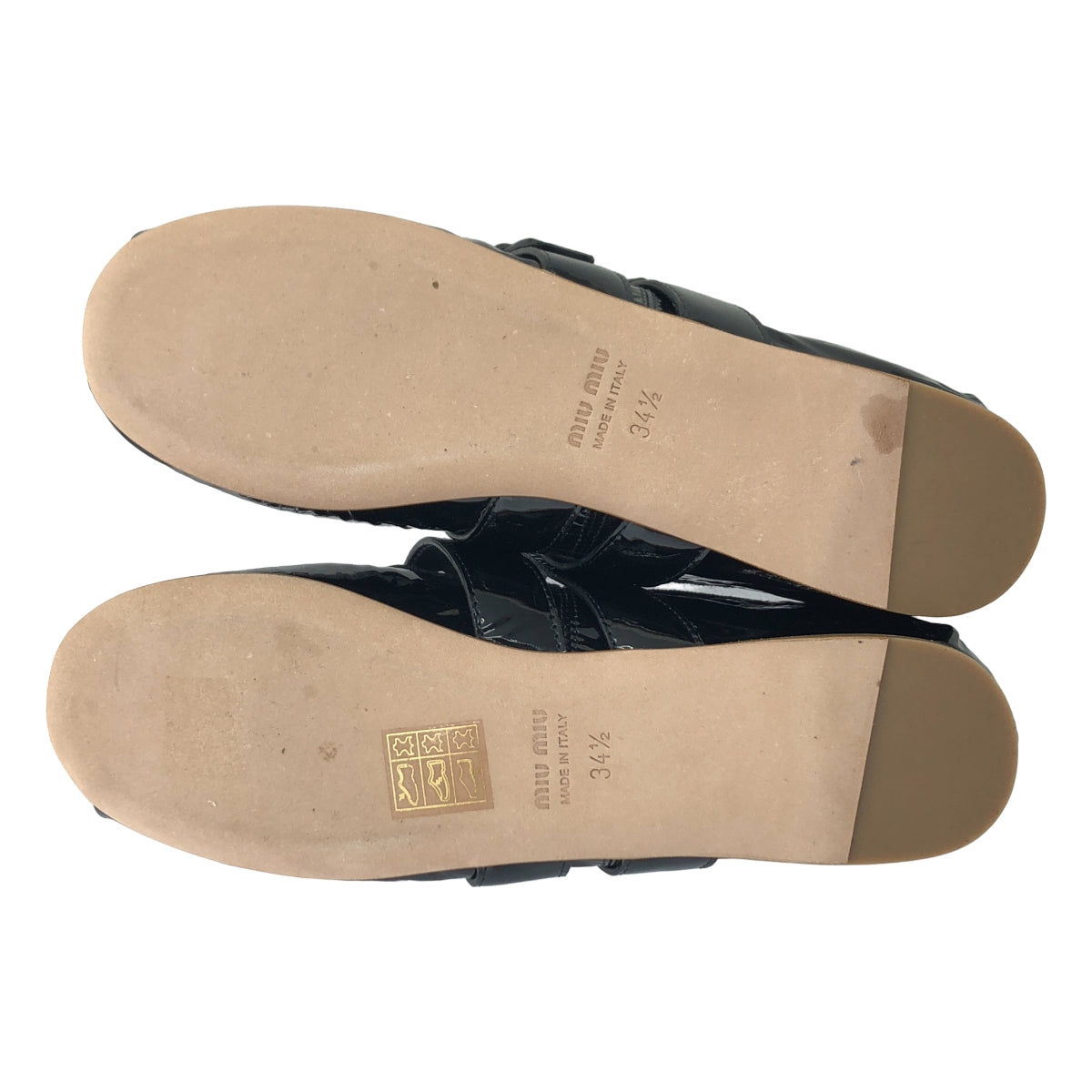 美品】 miu miu / ミュウミュウ | パテントレザー リボン ダブル