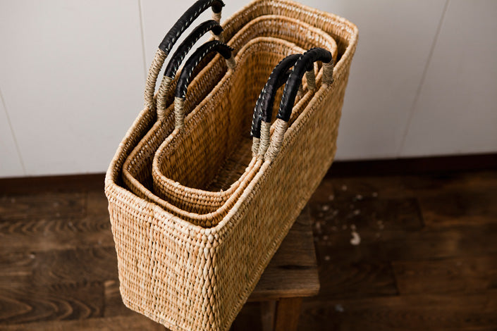 warang wayan ストローかごバッグ 深型 黒 ｜くらすこと公式オンライン