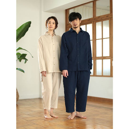 LIXIL Wガーゼ長袖前開きシャツセットアップ[DEA*447L*] DEA-447L-CF