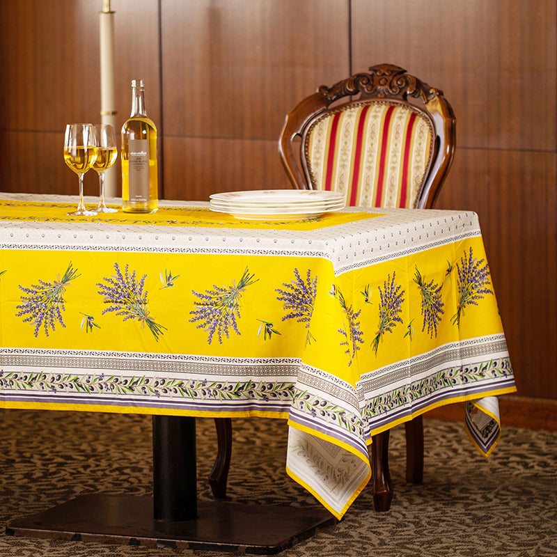 le jacquard francais 】花柄テーブルクロス オレンジ le jacquard