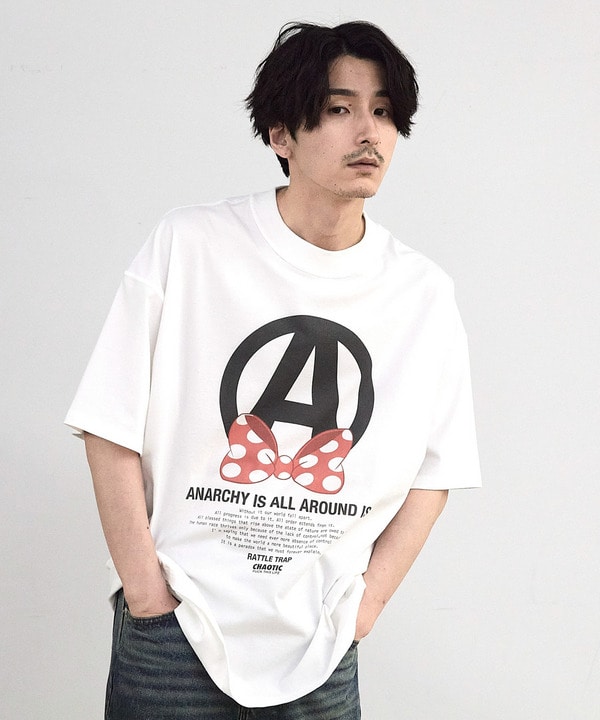 CHAOTIC】別注アナーキーポルカドットプリントオーバーサイズTシャツ