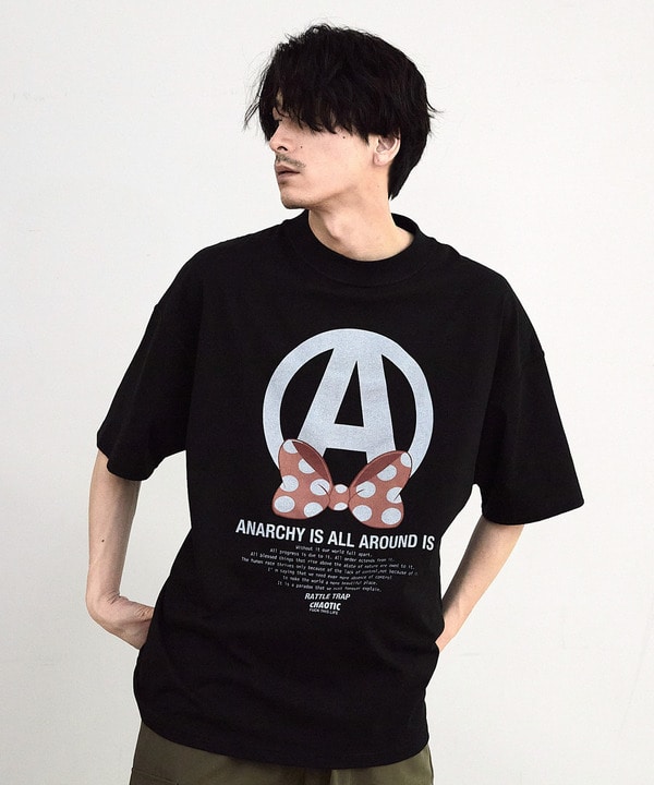 CHAOTIC】別注アナーキーポルカドットプリントオーバーサイズTシャツ