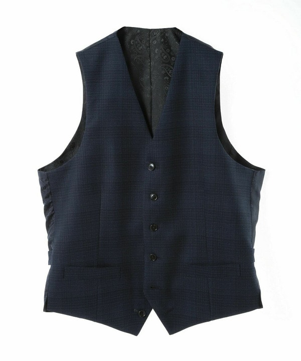 ミックスヤーンブッチャーチェックリバーシブルベスト｜メンズ