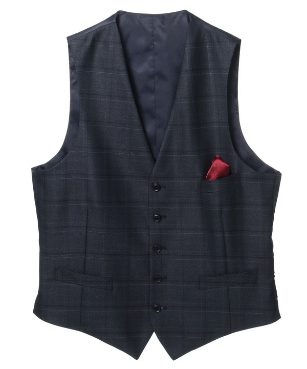 NARROW 杢チェックベスト/別売りスーツあり/ビジカジ/ON・OFF兼用