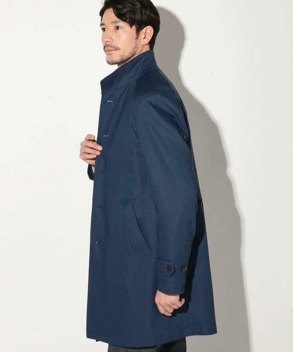 T/Rバーズアイストレッチスタンドカラーコート｜メンズファッション