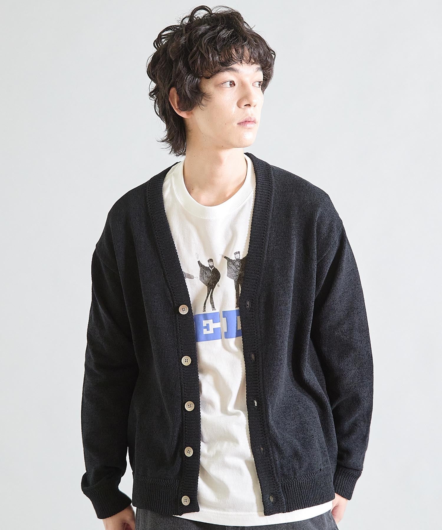 ルーズフィットモールニットカーディガン｜メンズファッション通販