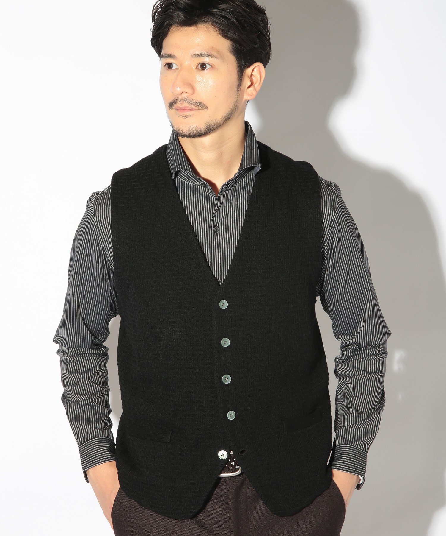 ウール混ハイゲージニットベスト｜メンズファッション通販 MEN'S BIGI
