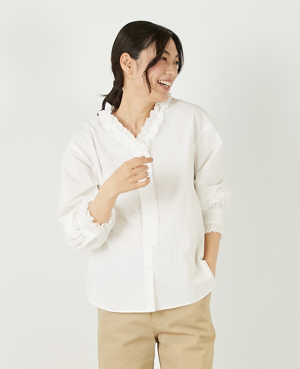 アソートVフリルシャツ】｜MELROSE CLAIRE（メルローズクレール