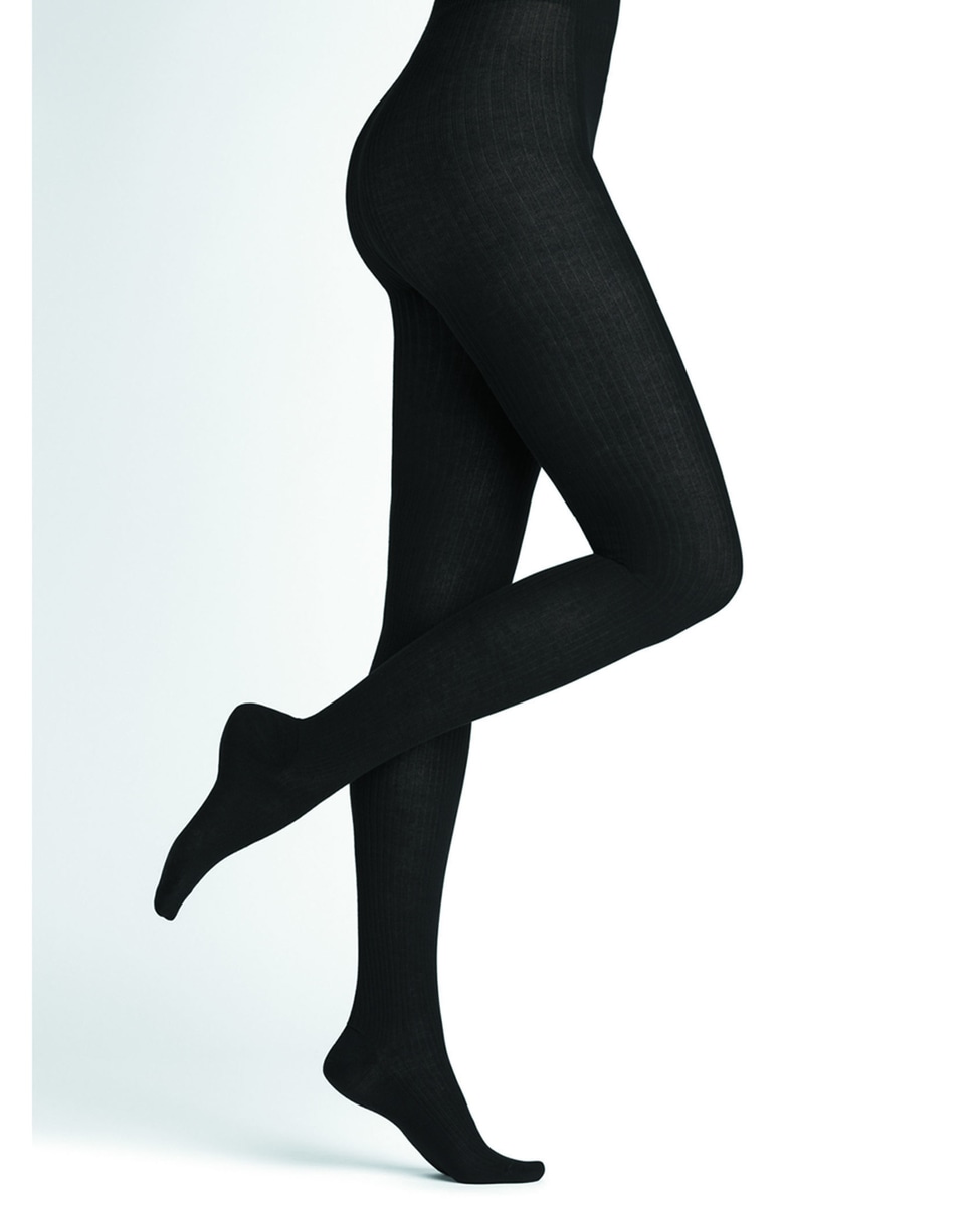BLEUFORET/ブルーフォレ】RIBBED COTTON TIGHTS コットンリブタイツ