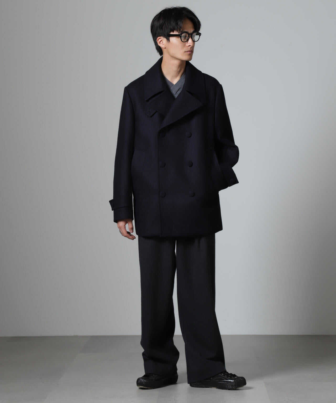 ハードプレス メルトン ボルドフィット メルトン ピーコート