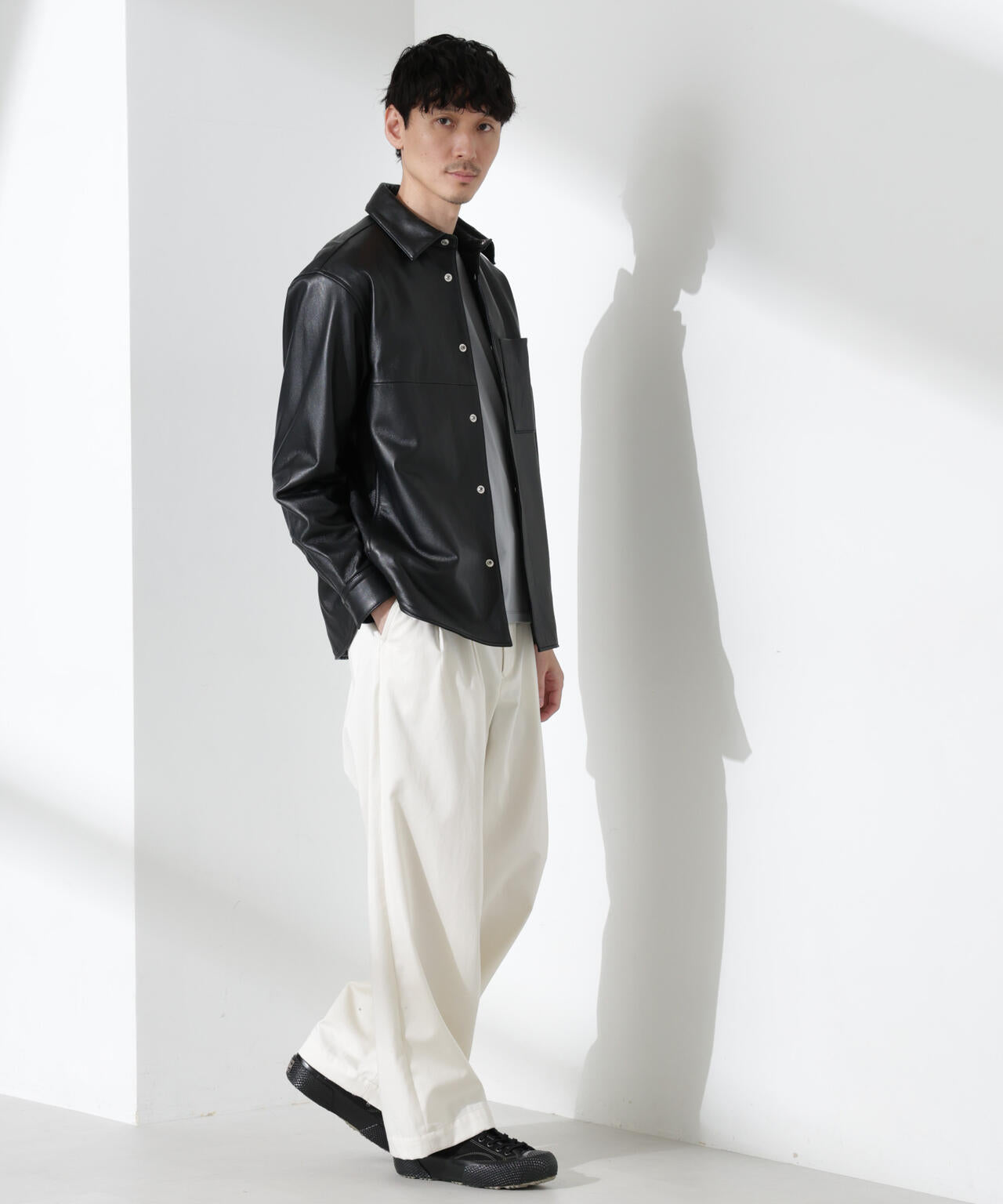 ライトラムナッパシャツジャケット