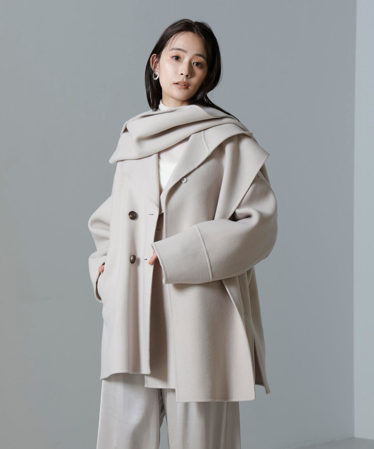 PURE LAMBS リバーミドルコート