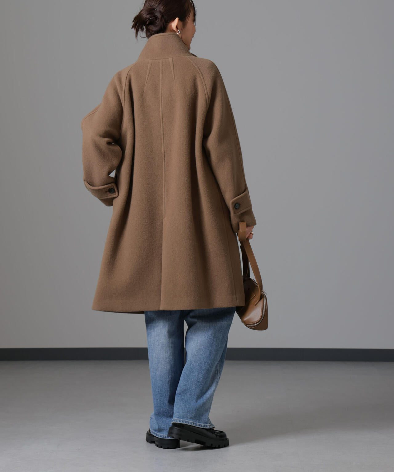 PECOLAMB ウール カシミヤ スタンドカラー コート