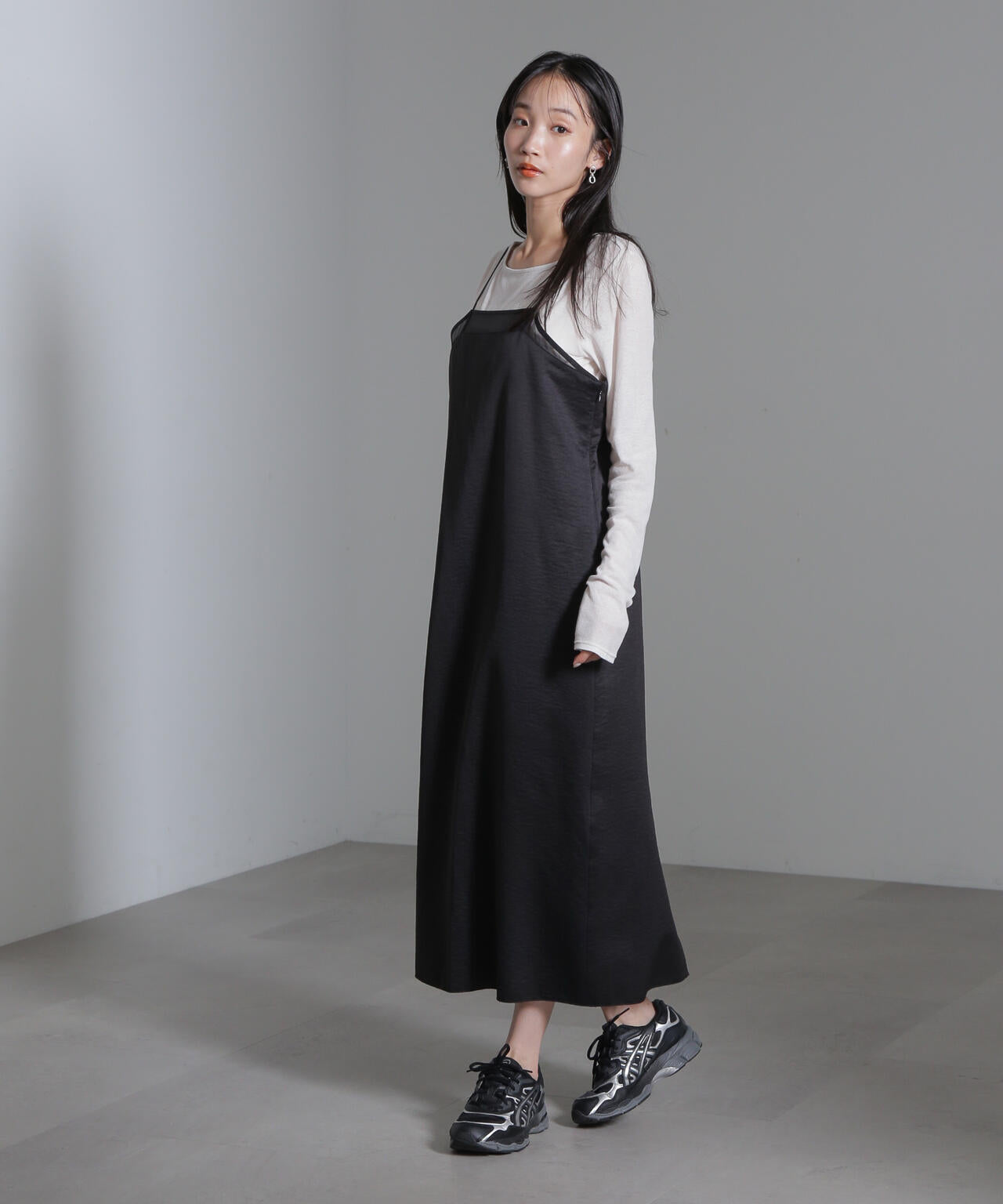 シアー パーツ キャミ ワンピース