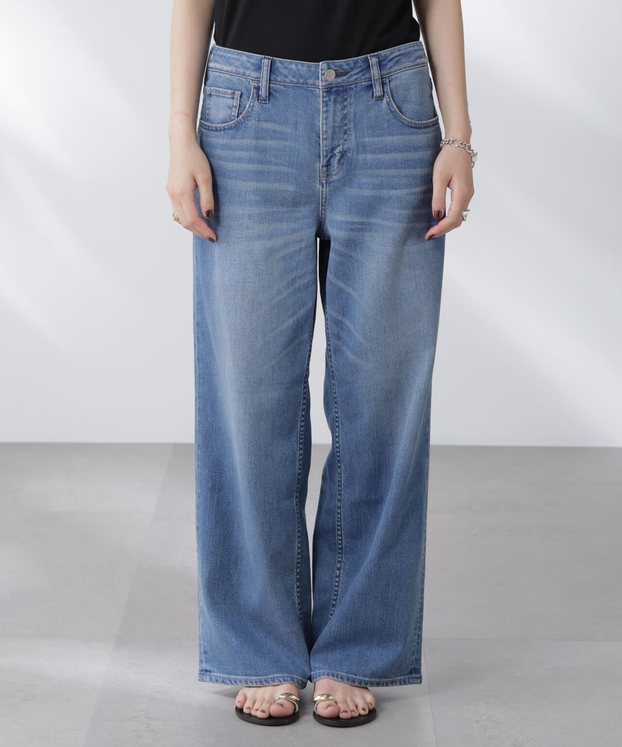 Healthy DENIM / 別注 Pink Pepper Midrise ワイドデニム