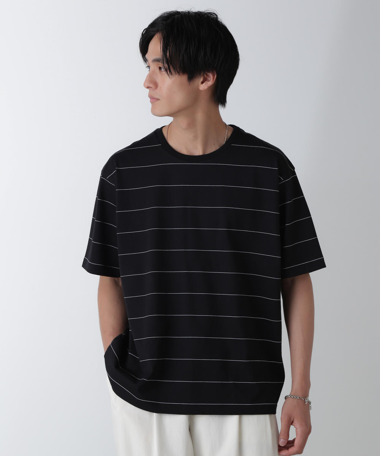 リラックス ボーダー Tシャツ 半袖